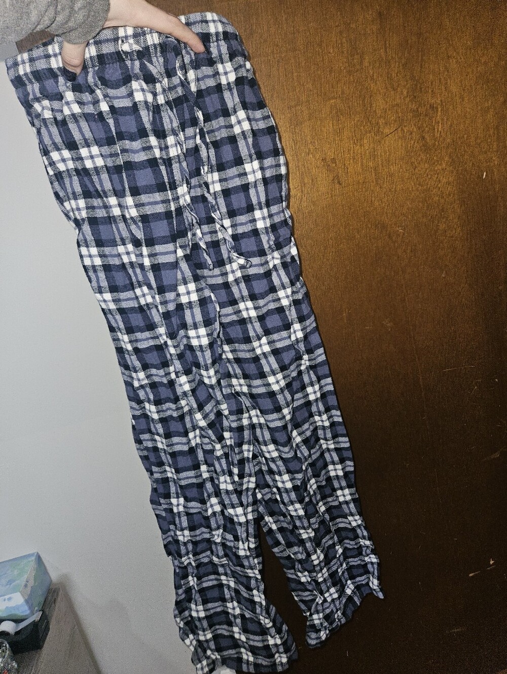 NEW AW Bridal Blue & White Plaid Cotton Lounge Pj Pants Size XL Pajamas